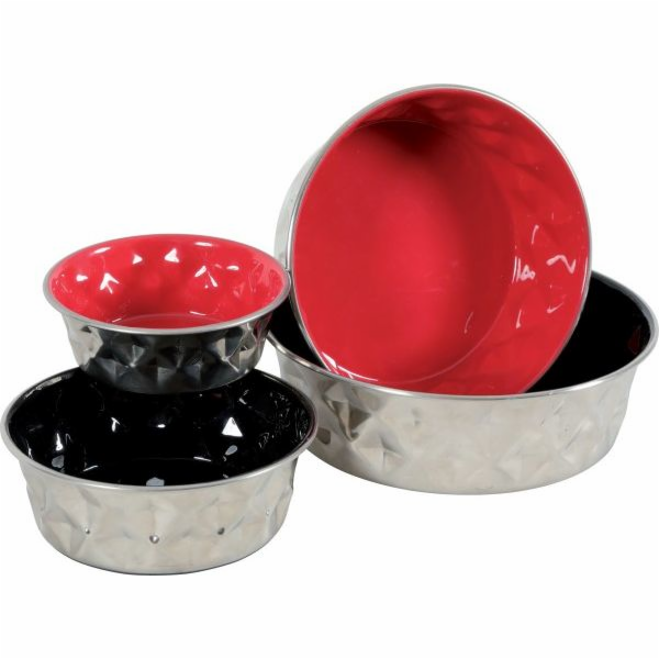 Zolux&nbsp;DIAMOND&nbsp;miska&nbsp;pro&nbsp;psy&nbsp;stříbrno-červená&nbsp;1800ml