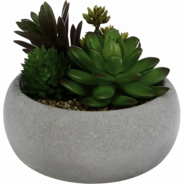 ATMOSPHERA Dekorativní umělá rostlina v cementovém květin...