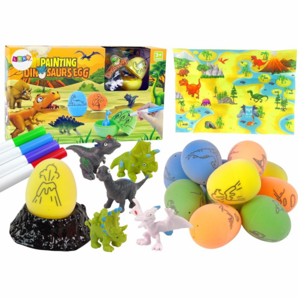 LeanToys Sada pro malování vajec s dinosaury
