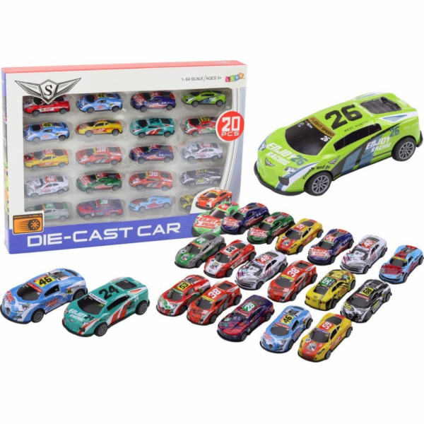 LeanToys Sada autíček Pružiny Sportovní Závodní Auta 1:64...