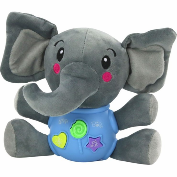 LeanToys Plyšový slon Interaktivní plyšová hračka modrá h...