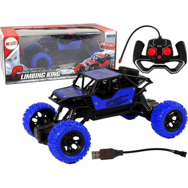 LeanToys Dálkově ovládané terénní R/C auto 1:18 modré.