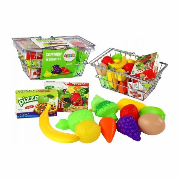 LeanToys Nákupní košík na zeleninu, ovoce, jídlo, kov
