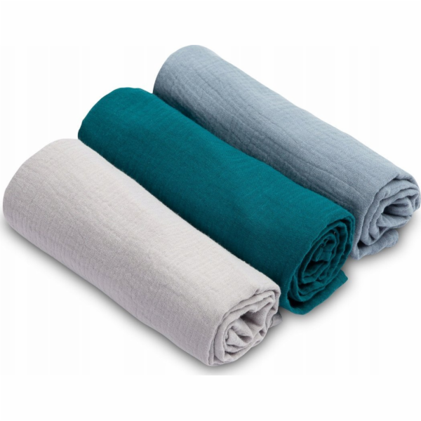 Sensillo mušelínové plenky jednobarevné modré (balení - 3...