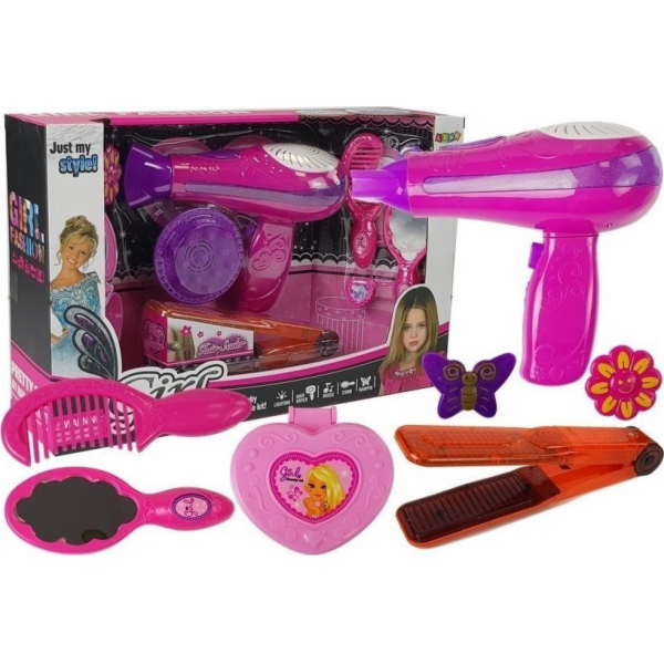 LeanToys Kosmetická sada s příslušenstvím: fén a žehlička...