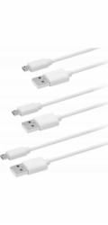 ISY USB kabel USB-A - microUSB 2 m bílý