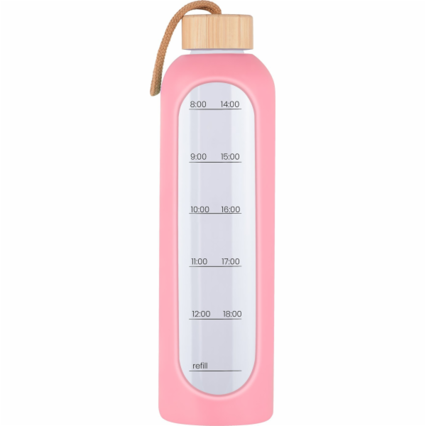 Krups KiCA Hydro Skleněná láhev 1000 ml - růžová.