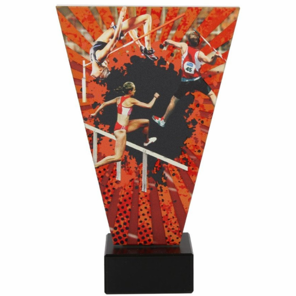 Victoria Sport Barevná skleněná trofej na mramorovém pods...