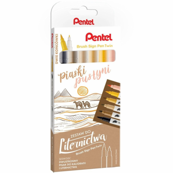 Pentel Štětcové pero na cedule Twin SESW3