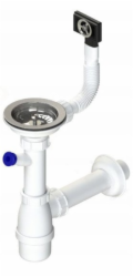 Tycner Sifon dřezu Instadrain O 90 mm, lahvový, 1 umyvadlo, s výpustí pro pračku/myčku 2663