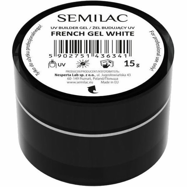 Semilac Semilac French Gel bílý stavící gel 15 g