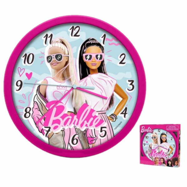 KIDS&nbsp;Velké&nbsp;nástěnné&nbsp;hodiny&nbsp;25&nbsp;cm&nbsp;pro&nbsp;děti&nbsp;/&nbsp;Barbie&nbsp;/&nbsp;Bb00014