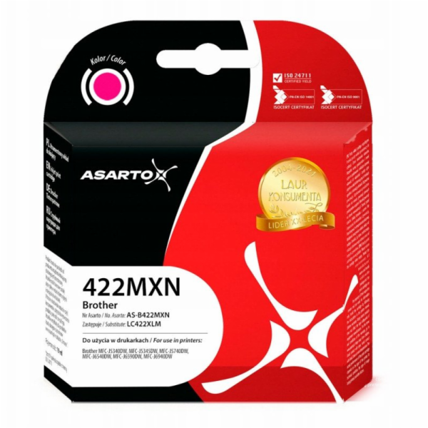 Asarto Inkoust pro Brother 422MXN | LC422XLM | 1500 stran...