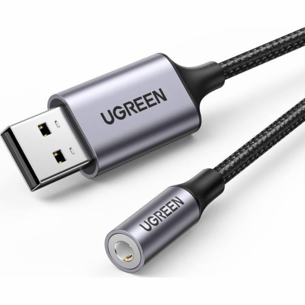 Ugreen Kabel USB-A - Mini Jack 3,5 mm černo-stříbrný (30757)