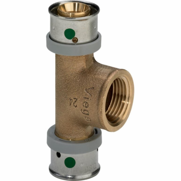 Viega T-kus 20 x 1/2 x 20 bronz / lesklý Trubková spojka