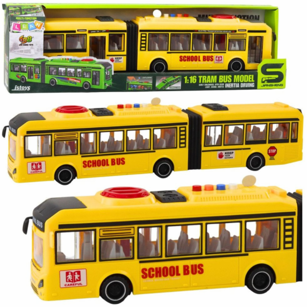 LeanToys Kloubový školní autobus Otevírání dveří Světla Z...