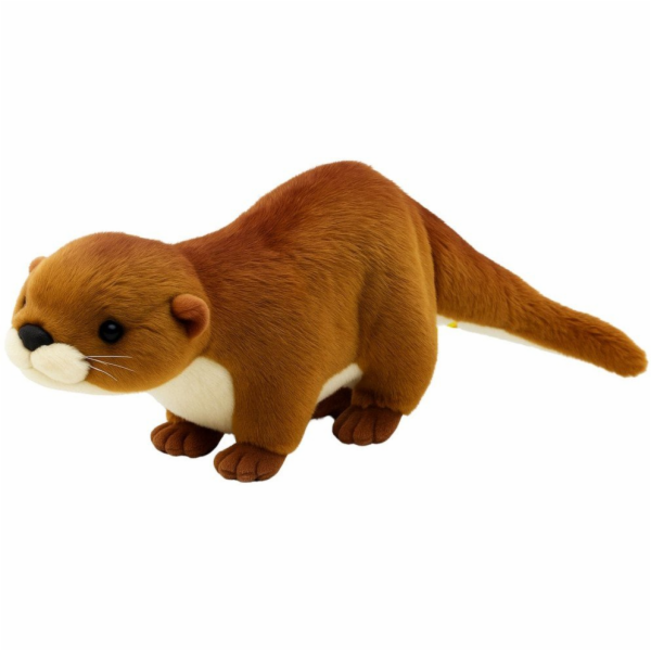 LeanToys Plyšová hračka vydra, bílá a hnědá, 50 cm