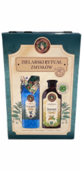Waterclouds SADA BYLINNÝCH RECEPTU Home Traditions Medovo-limetkový šampon pro všechny typy vlasů 350ml + borůvková koupelová sůl 700g + vlasová gumička s mašlí 1 ks.