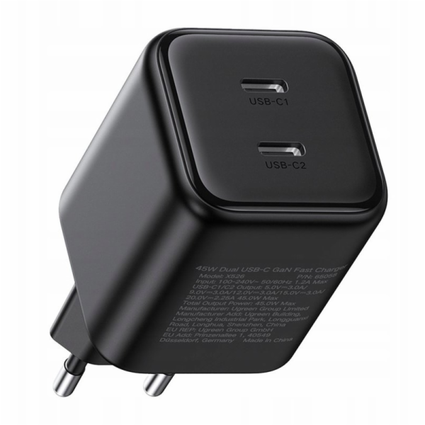 Ugreen&nbsp;Nabíječka&nbsp;Dual&nbsp;USB-C&nbsp;45W&nbsp;X526&nbsp;(černá)