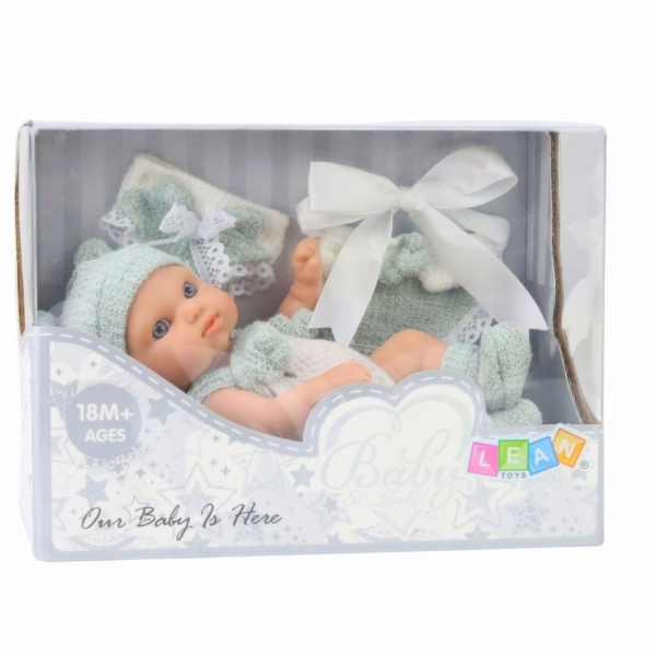 LeanToys Panenka miminko, šedý obleček, klobouk, bryndák,...