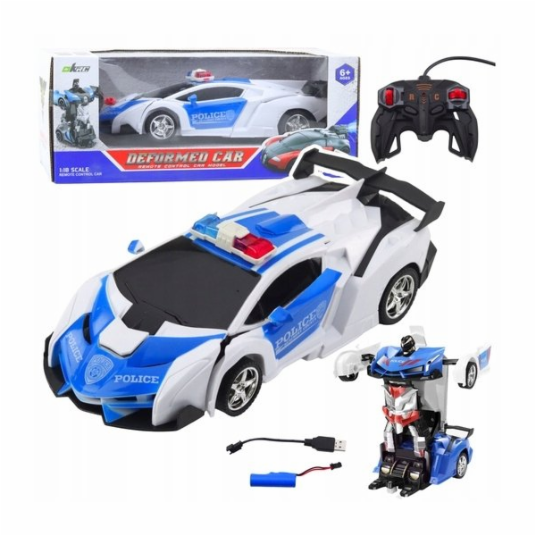 LeanToys Auto robot 2v1 policejní dálkově ovládané police...