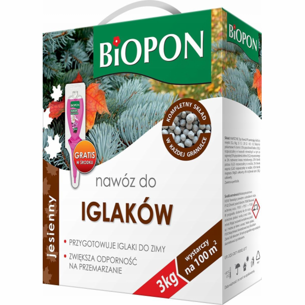 BIOPON Podzimní hnojivo pro jehličnany 3kg