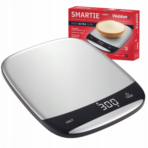 Webber Kuchyňská váha INOX, elektronická, přesná, LCD, 10...