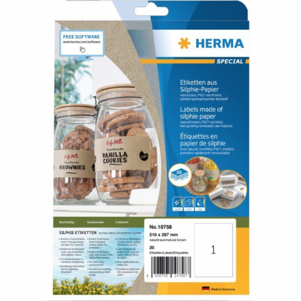 Herma&nbsp;HERMA&nbsp;Etiketten&nbsp;Silphie&nbsp;A4&nbsp;20&nbsp;Blatt&nbsp;210x297