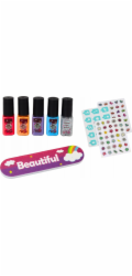 LeanToys Sada na úpravu nehtů , laky na manikúru, samolepky, sušička
