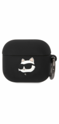 Karl Lagerfeld pouzdro Karl Lagerfeld KLA3RUNCHK kryt Apple AirPods 3 černá/černá silikonová hlava Choupette 3D