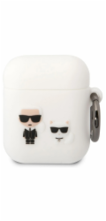 Karl Lagerfeld Karl Lagerfeld KLACA2SILKCW silikonový kryt na AirPods 1/2 bílý Karl & Choupette