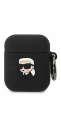Karl Lagerfeld Case Karl Lagerfeld KLA2RUNIKK Apple AirPods 2/1 kryt černo/černý Silikonový Karl Head 3D