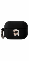 Karl Lagerfeld Case Karl Lagerfeld KLAP2RUNIKK kryt Apple AirPods Pro 2 černo/černý Silikonový Karl Head 3D