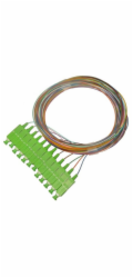 XtendLan FO pigtail SC/APC, 9/125, 0,9mm, 1m, sada 12 pigtailů různé barvy, G.652d, LS0H