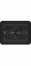 VILMA Dvojitá zásuvka ST150, matná černá