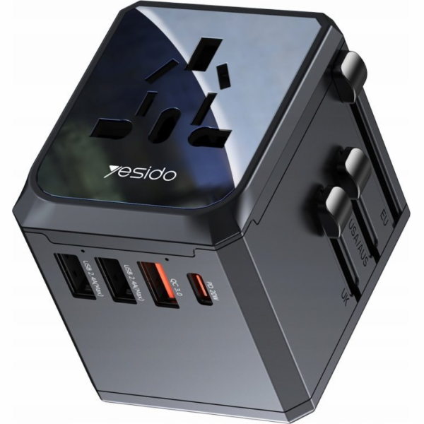 Yesido MC24 Univerzální adaptér UK/EU/US/AUS Max 8A (3xUS...