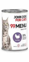 JOHN DOG 99 Menu Turkey - mokré krmivo pro kočky - 400g