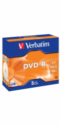VERBATIM DVD-R(5-Pack)Jewel/MattSlvr/16x/4.7GB