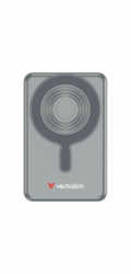 Verbatim magnetická bezdrátová powerbanka Charge 'n' Go C+C, displej, 10000 mAh, šedá