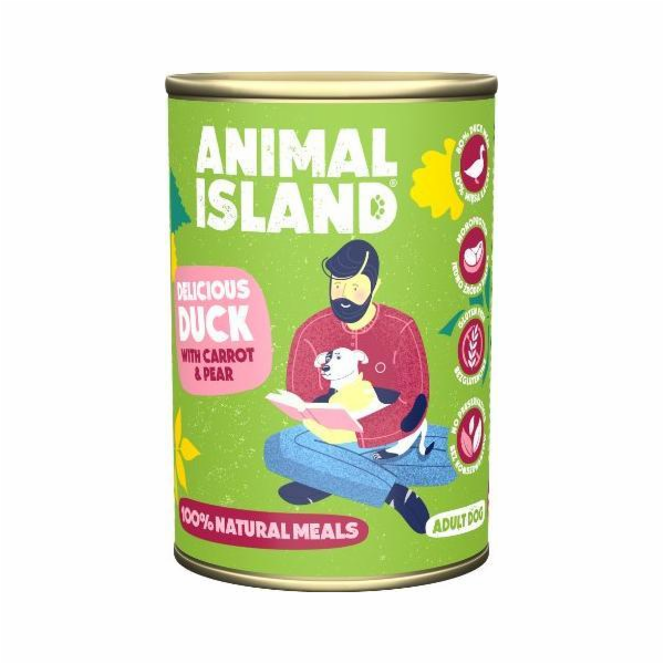 ANIMAL ISLAND Kachna s prosem a mrkví - vlhké krmivo pro ...