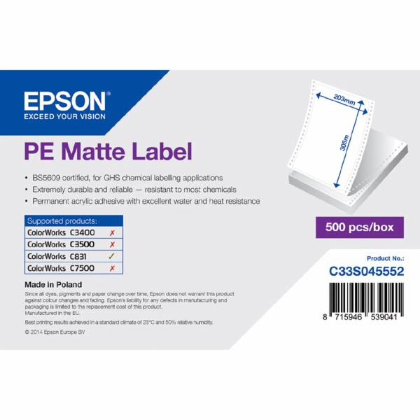Epson C33S045552  etikety bílé  203mm x 