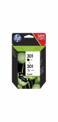 HP 301 - 2-balení - černá, barva (azurová, purpurová, žlutá) - originální - blistr - inkoustová cartridge - pro HP DeskJet 1000, 1010, 1050 AiO, 1050A AiO, 1510 AiO, 2000, 2050 AiO, 2050A AiO, 2510 Ai