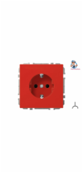 Zásuvka LIREGUS MODER DATA, červená