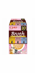 INABA Ciao Broth with chicken, salmon and tuna - pamlsek pro kočky - 10x40g