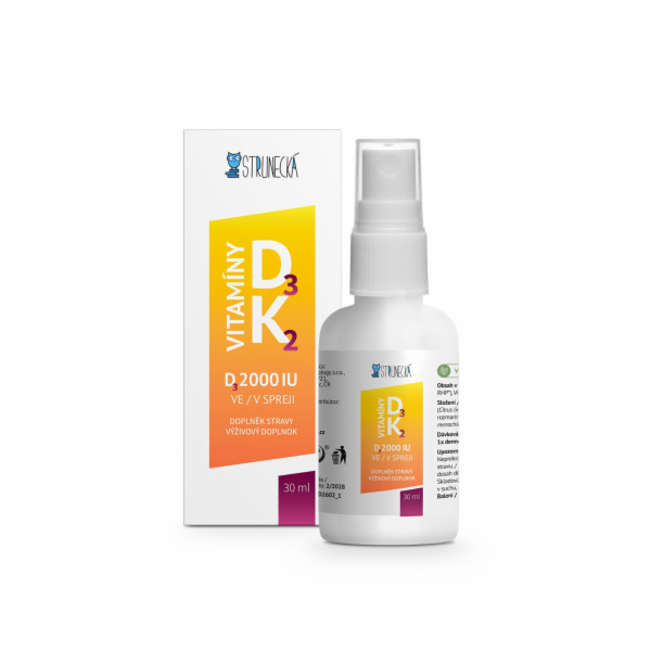 STRUNECKÁ Vitamin D3 2000 IU + K2 ve spreji 30ml