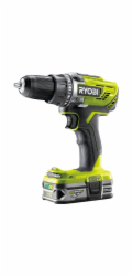 Ryobi Akumulátorová vrtačka/šroubovák ONE+ R18DD3-215S, 18 V (zeleno-černá, 2x Li-ion baterie 1,5 Ah)