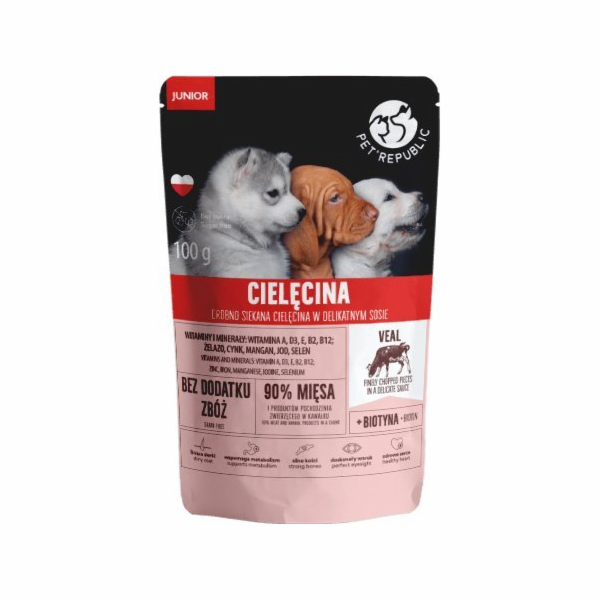 PET REPUBLIC Junior Jemně nakrájené telecí maso - Mokré k...