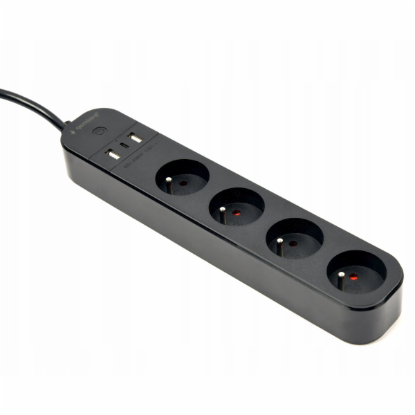 Gembird Tuya Smart Power Strip 4xFR 2xUSB-A 1xUSB-C Černá