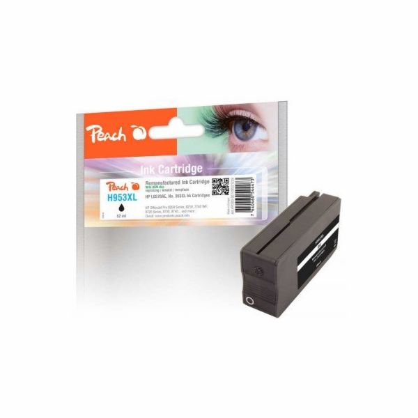 Peach Repasovaná kazeta Patrone HP č. 953XL černá s OEM č...