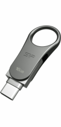USB flash disk Silicon Power Mobile C80 16GB, USB typu A / USB typu C 3.0 (3.1 Gen 1), titanový
